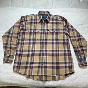 Red Head Brand Men's Long Sleeve Plaid Flannel Shirt Size XL/TG Red Navy Beige